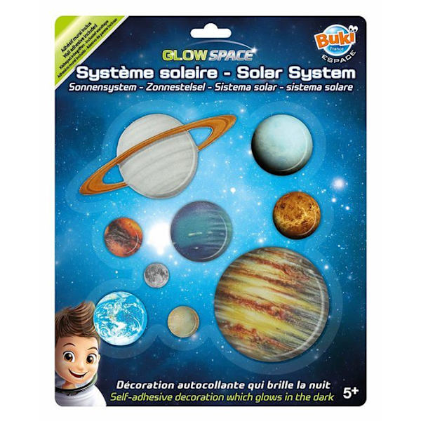 Aurinkokunta - BUKI RANSKA - Fosforescentit planeetat - Lastenhuoneeseen Flerfärgad