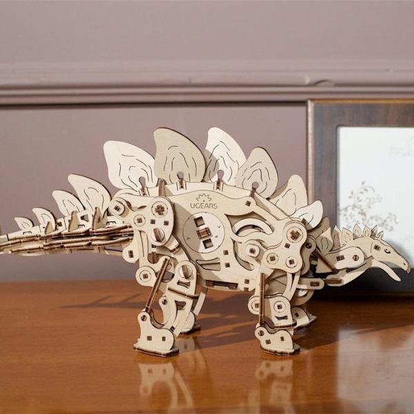 Stegosaurus - Ugears - 3D träpussel Beige
