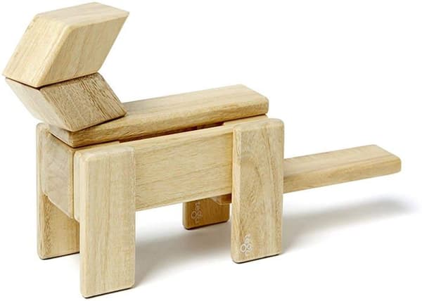 Tegu 14-delt magnetisk træklods sæt, naturlig Beige