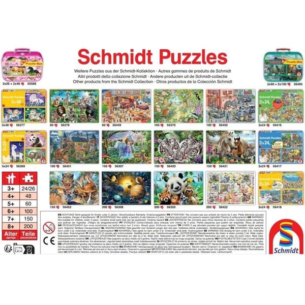 Puzzle Dyr - SCHMIDT - Trio af vilde heste - 200 brikker - Lilla - Barn Violett