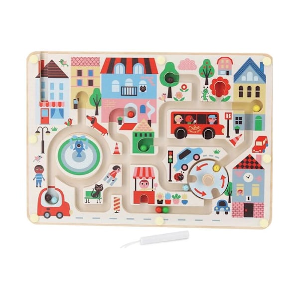 Magnetisk labyrinth Min lilla stad - Flerfärgad - 30 x 22 cm Flerfärgad