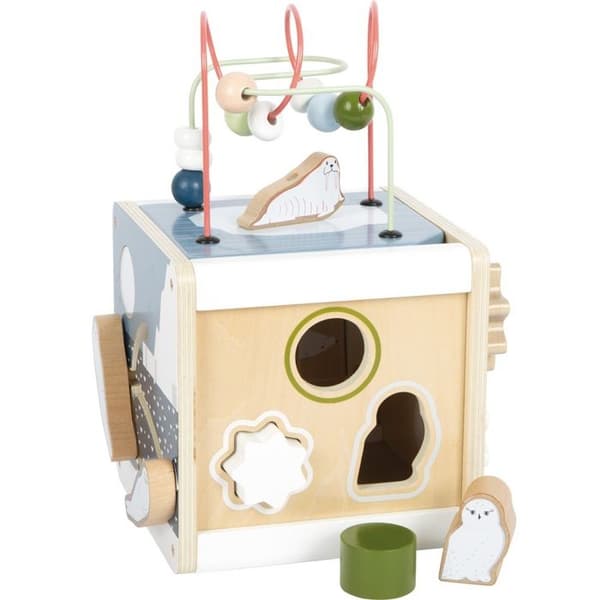 Motorik Cube - Small foot company - Arctic - Træ - 5 spilleflader - 12 måneder og op Blå