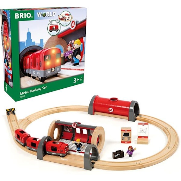 BRIO World Circuit Metro puinen junarata - 20 kappaleen täydellinen sarja - Ravensburger - Sekoitettu 3-vuotiaasta alkaen Flerfärgad