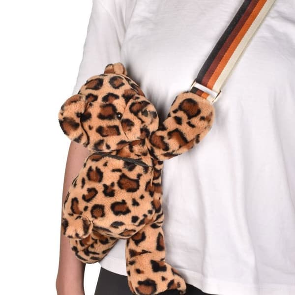 Doudou et Compagnie - Leopard bamse skuldertaske brun