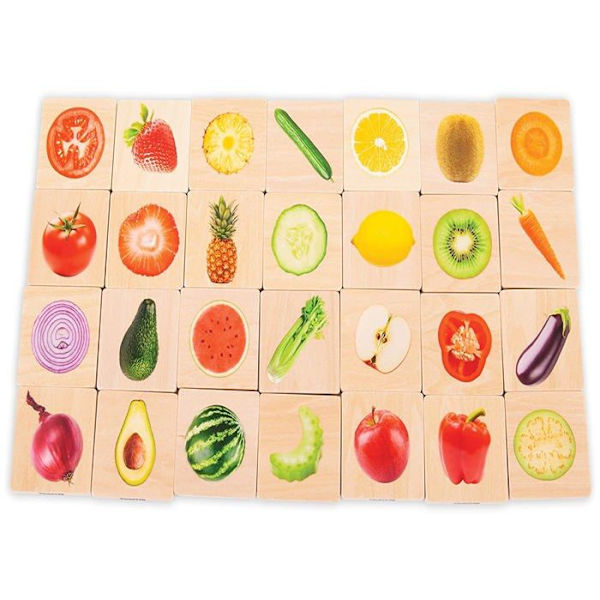 TickiT - Frukt och grönsaker Mix & Match Memo - HJÄRTSKAP Beige