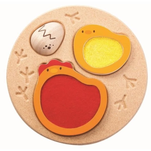 Kyckling-äggpussel - PLANERA LEKSAKER - Touch - Trä - Baby - Rosa och orange