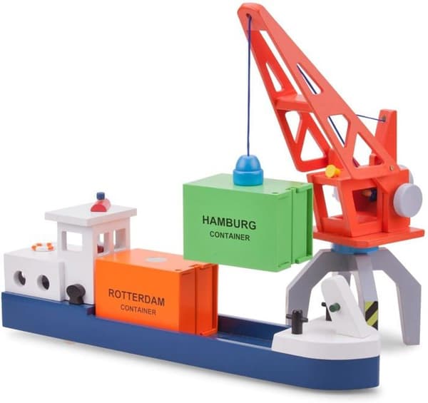 Grue til Container - New Classic Toys - ref 0931 - Orange - Unisex - 3 år Röd