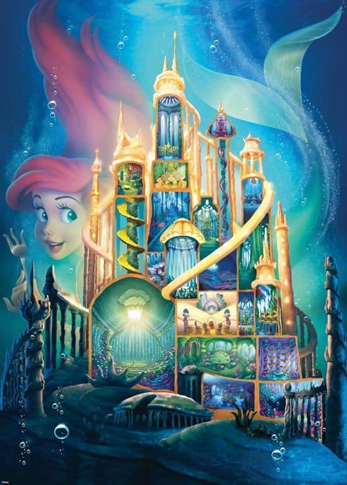 Puslespil - RAVENSBURGER - Ariel - 1000 brikker - Disney Slotte - Afslapning og ro