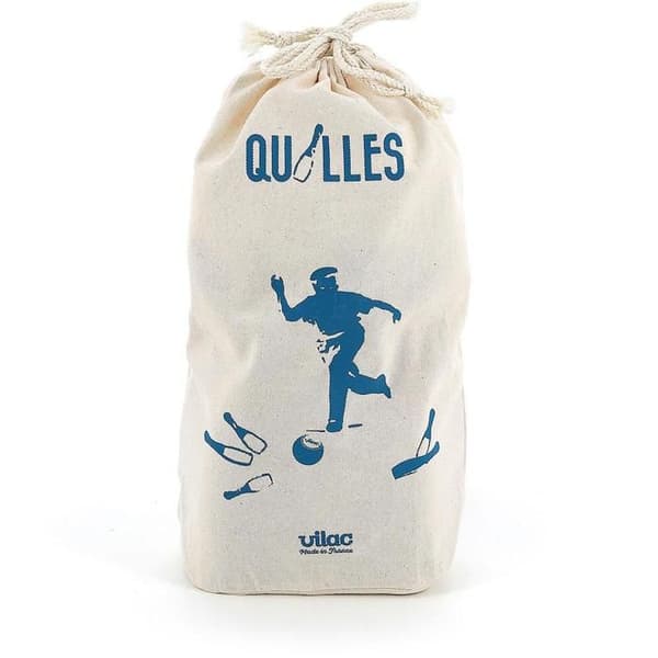 Vilac - Tvåfärgad bowlingpinsset Beige
