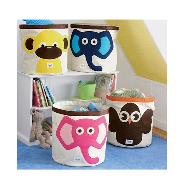 3 Sprouts - Vaaleanpunainen elefantti leikkikassi - ELEMENTS FOR KIDS Rosa