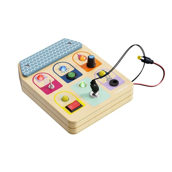 Interrupter Busy Board, Utbildningsspel, för att lära sig att trycka/vända/vippa, från 36 månader, TOP BRIGHT Beige