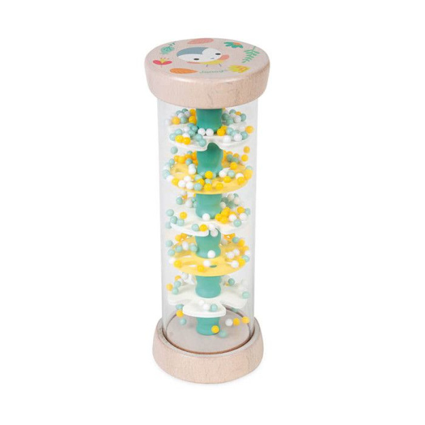 Musikalisk uppvaknande leksak - JANOD - Pure Wooden Rain Stick - För bebisar från 6 månader - Beige färg Beige