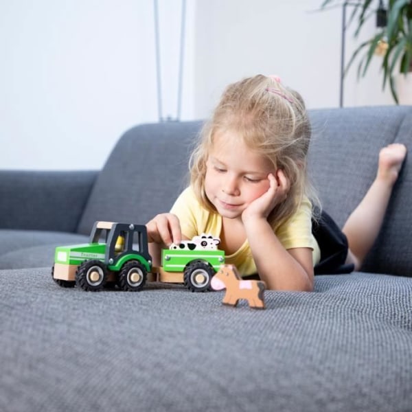 Traktor med släp och djur - NYA KLASSISKA LEKSAK - Träleksak - Blandat - Från 12 månader