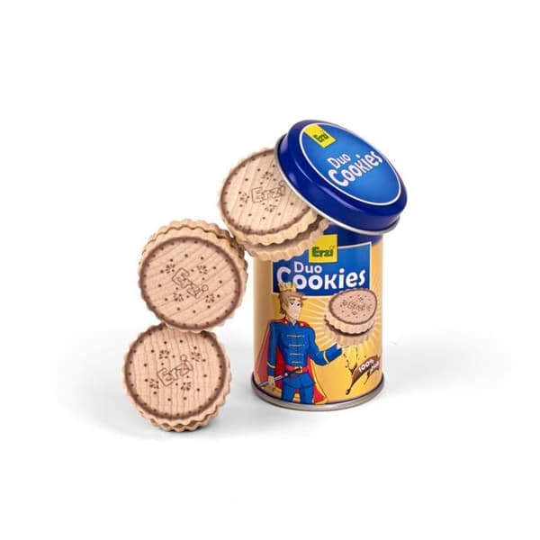 Dinette - ERZI - Suklaakeksit - Puu - 3 kappaletta - 4,5 x 4,5 x 7,1 cm Blå