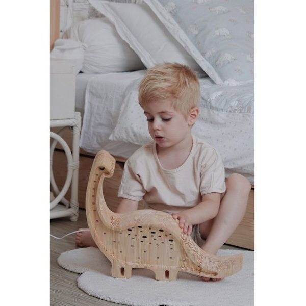 Little Lights - Diplodocus Night Light Lampa naturligt trä Beige