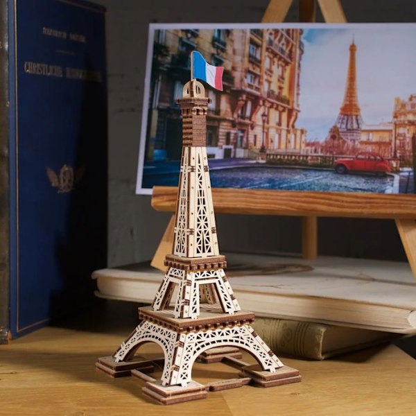 Paris Torn - Ugears - 3D pussel i trä Beige