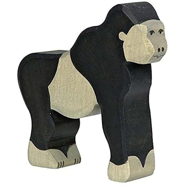 HOLZTIGER Gorilla träfigur - Svart och beige - För barn från 3 år Svart och beige