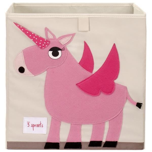 3 groddar - Unicorn Storage Cube - ELEMENT FÖR BARN Rosa