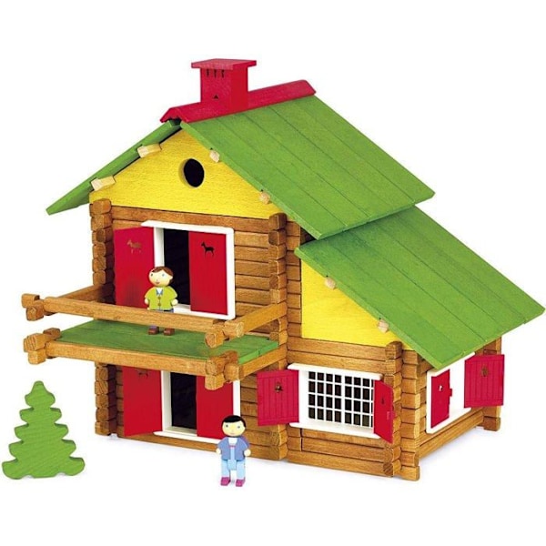 JEUJURA - Min Wooden Cottage 175 osat Puulaatikko Flerfärgad