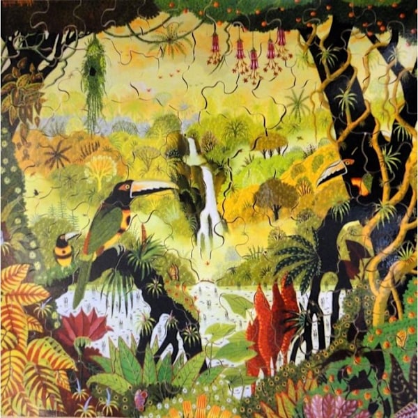 80 pusselbitar Alain Thomas Toucan vid vattenfallet