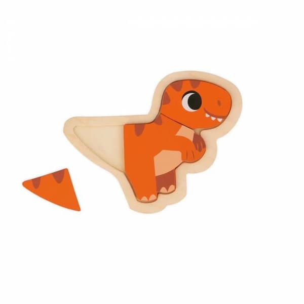 DINO - 4 EVOLVERENDE PUZZLER DINO Flerfärgad
