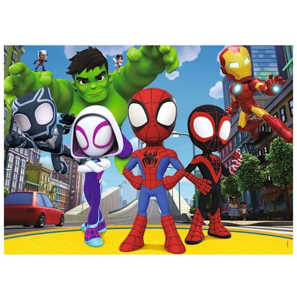 Puzzle Spidey ja hänen ystävänsä 45 palasta - Sarjakuvat ja animaatiot - NATHAN - Alkaen 5-vuotiaista Flerfärgad
