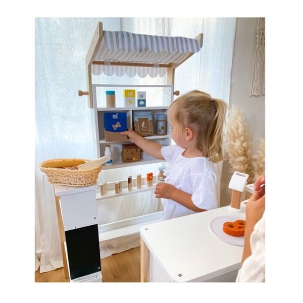 Imitationslegetøj - SMALL FOOT - Junior konditor i træ - 10 dele - Beige - 3 til 6 år beige