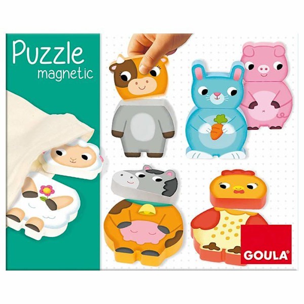 Goula - Farm Animals Magnetic Puzzle Flerfärgad