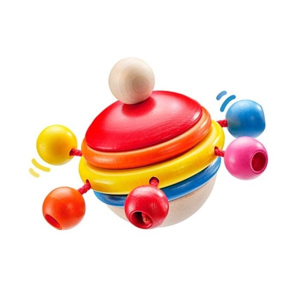Topp - Selecta - Rotondo junior - 7,5 cm - Trä - Röd/Gul
