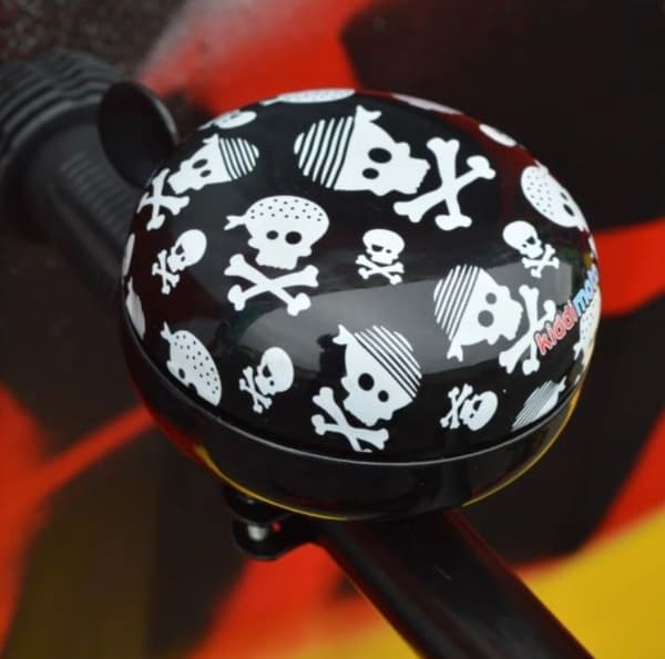 Kiddimoto - Sonnette Cykel Skullz Svart