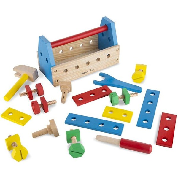 Bärbar verktygssats - MELISSA & DOUG - 24 delar - Trä Brunt och flerfärgat