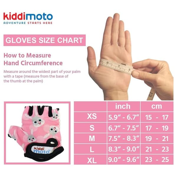 Kiddimoto - Bunny Handsker MEDIUM Rosa