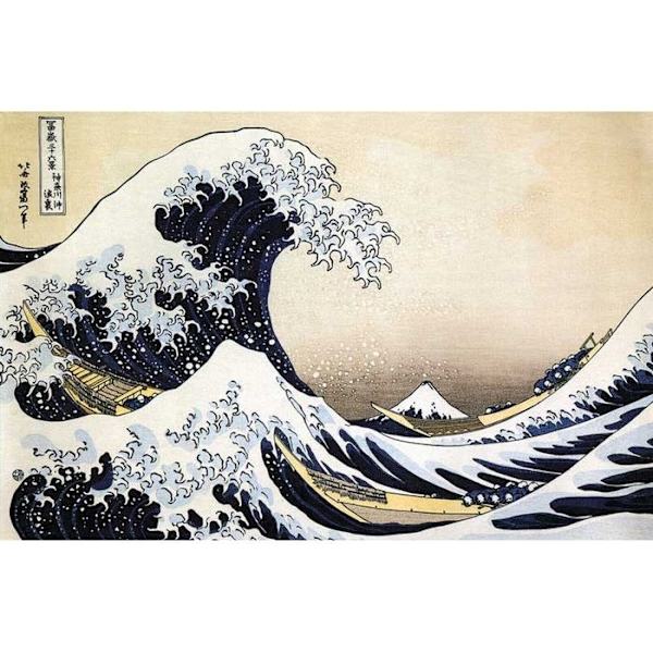 80-bitars konstpussel i trä: Hokusai: The Wave Flerfärgad