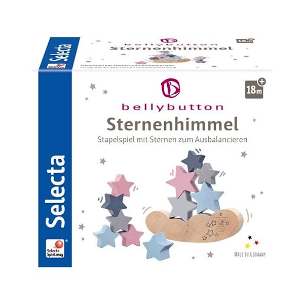 Pinoittava Puulelu - SELECTA - Selecta - Taivaan Tähti - Belly ton - 12 Kappaletta - Monivärinen Grå