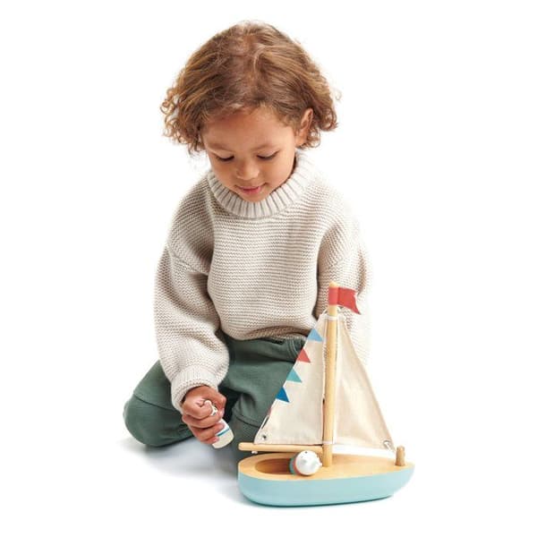 Tender Leaf Toys - Sejlbåd - DAM Blå