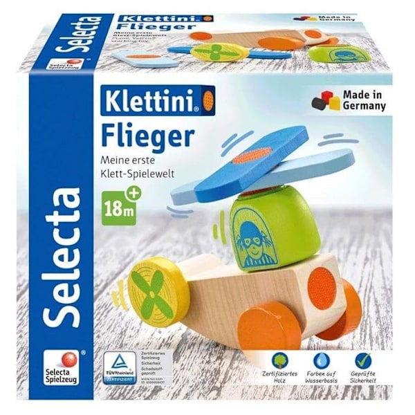 Träflygplan - Selecta - Klettinis - 5 delar - Velcro - Ekologisk Beige