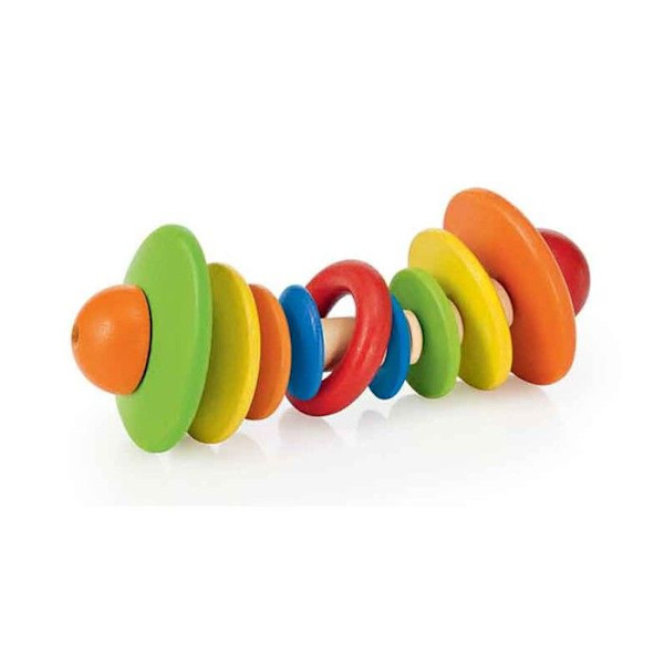 Babyleksak - SELECTA - Tondelli SEL-1465 - Trä - Färgglad och lätt skallra Flerfärgad