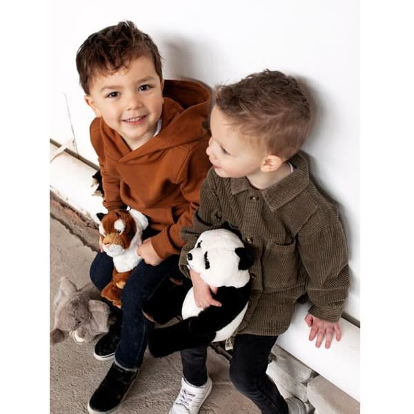 WWF Eco siddende panda bamse - hvid/sort - 23 cm vit svart