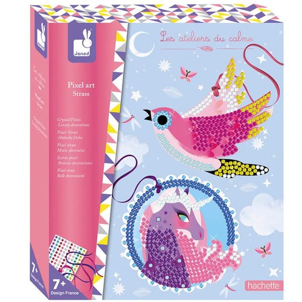 Pixel Art Creative Kit Rhinestones Pretty Decorations - JANOD - Barn 7 år - Rosa Ros