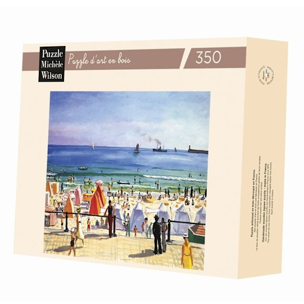 Träkonstpussel 350 bitar: Stranden i Sables d'Olonne, Albert Marquet aille Unik Unik färg Flerfärgad