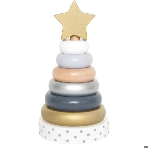 JaBaDaBaDo - Puu pyramidi peli Silver - ELEMENTS FOR KIDS Grå