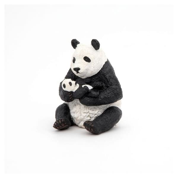 Panda sidder med sin baby - PAPO - 50196 Svartvitt