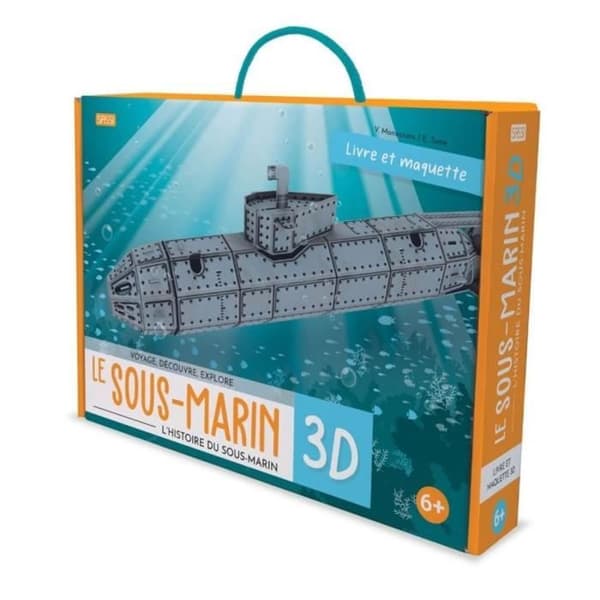 Kansikirja ja malli - Sassi - 3D - Sukellusvene - Harmaa - Lapsi - Sekä pojille että tytöille Grå