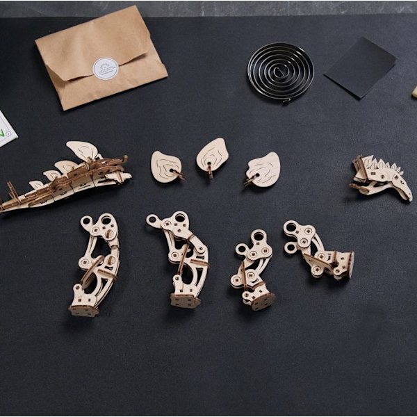 Stegosaurus - Ugears - 3D puupuzzle Beige