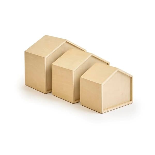 Guidecraft - Spegelhus i stapelbara storlekar beige