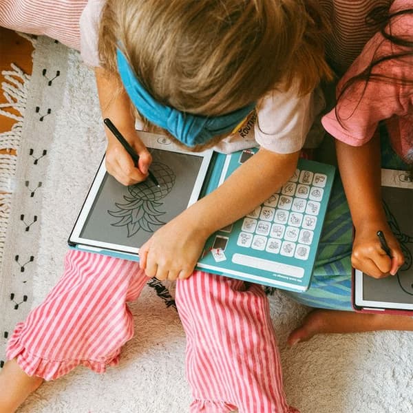 Tegneplade til børn LCD - KIDYWOLF - Kidydraw Mini - Turkis - 8,2 tommer - 30 tegninger til at overføre Turkos