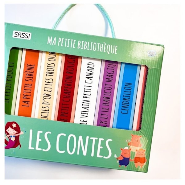 Set om 8 böcker Min lilla bibliotek Sagor Flerfärgad