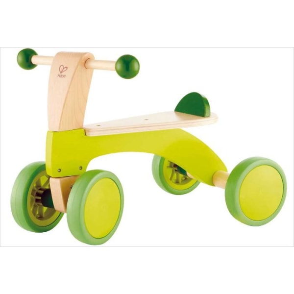 Trehjuling i trä utan pedal - HAPE - 4-hjulig balanscykel - Grön - Blandad - Från 12 månader