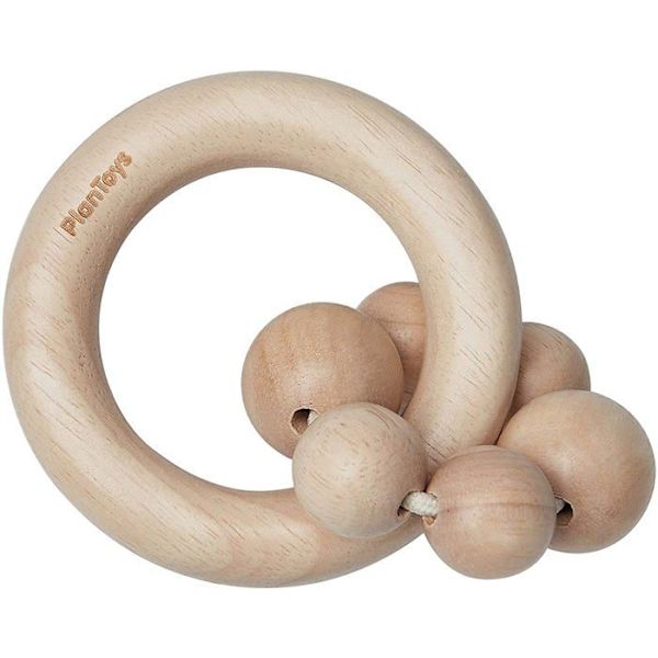 Träpärlskallra - PLANLEKSAKER - Skallra - Baby - Blandat - Trä Beige och vit