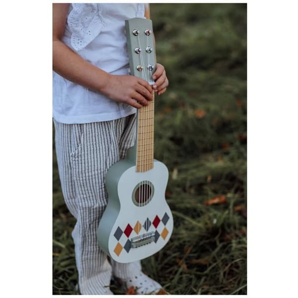 Musiklegetøj - MAMAMEMO - Harlekin Guitar - Træ - Grøn - 6 strenge Grön